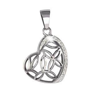 Steel pendant with heart motif. Surgical Steel Pendant. Dimensions: width 24mm, length 25mm