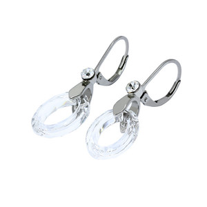 Earrings clips from surgical steel clear rings. Dimensions: height 35 mm, width 10 mm.