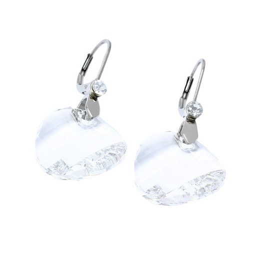 Surgical steel clip earrings with clear stone