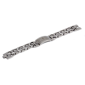 Wide surgical steel bracelet. Dimensions: width 23mm, middle part 60mm, length 21cm