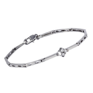 Elegant women's surgical steel bracelet. Dimensions: width 2mm, stones 9 x 6mm, length 18,5cm