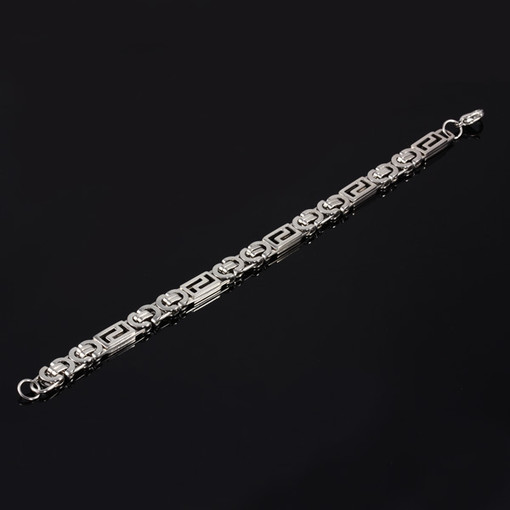 Narrow decorated surgical steel bracelet