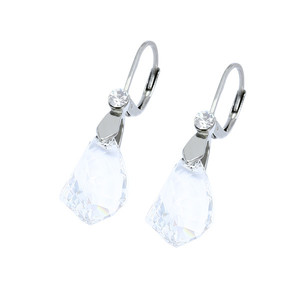 Ladies earrings cut, in clear color with stone. Material stainless steel. Dimensions: length 35 mm, width 10 mm.