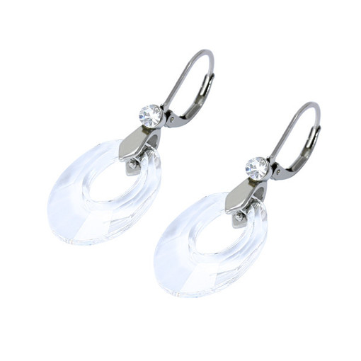 Hanging steel earrings oval