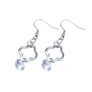 Women's stainless steel padlock earrings with clear stone Dimensions: 5.5 cm long.