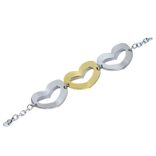 Solid steel heart bracelet