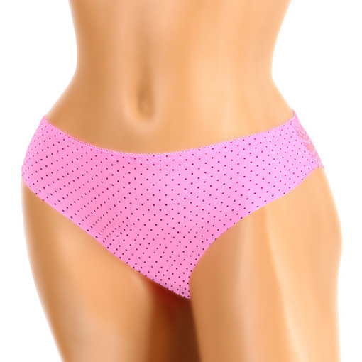 Women's polka-dot panties with lace on the back