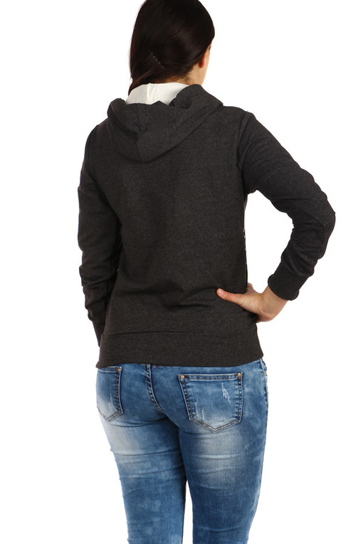 Women's cotton sweatshirt stars and hood