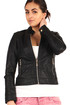 Short women's leatherette jacket