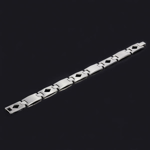 Wide surgical steel bracelet matt and glossy elements. Dimensions: width 12mm, mesh length 21mm, thickness 2mm, large parts