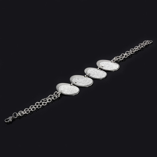 Bracelet made of surgical steel connected by shimmering ovals