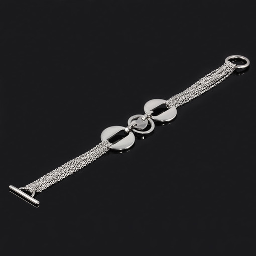 Stainless steel chain bracelet with rings