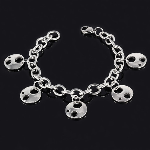 Stainless steel bracelet with round pendants