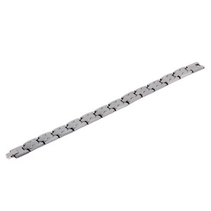 Wide elegant surgical steel bracelet. Dimensions: width 12mm, mesh length 17mm, thickness 2mm, length 21cm