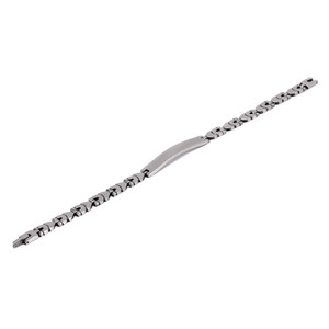 Elegant surgical steel bracelet. Dimensions: width 7mm, thickness 2mm, middle part 46mm.
