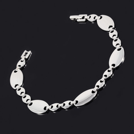 Steel bracelet with oval elements
