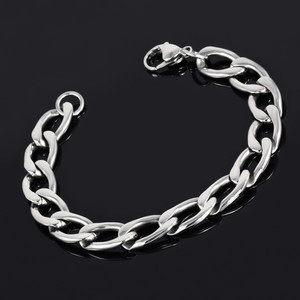 Stainless steel chain bracelet. width 11mm, mesh length 19mm, thickness 3mm, length 22,5cm
