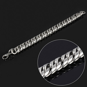 Elegant surgical steel bracelet with twisted chain effect. width 13mm, thickness 7mm, length 23cm