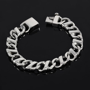Solid unisex surgical steel bracelet. width 13mm, mesh length 22mm, thickness 5mm, length 23cm