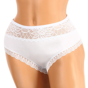 Women's high waist and lace panties. Material: 95% cotton, 5% elastane.