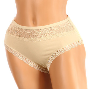 Women's high waist and lace panties. Material: 95% cotton, 5% elastane.