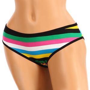 Women's merry striped panties. Material: 95% cotton, 5% elastane.