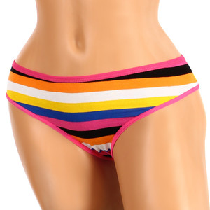 Women's merry striped panties. Material: 95% cotton, 5% elastane.