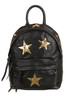 Small women's leatherette backpack with stars