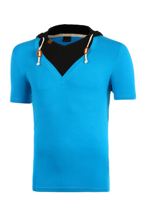 Men's cotton hooded t-shirt. Material: 90% cotton, 10% elastane