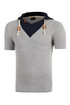 Men's two-color t-shirt hood and short sleeves
