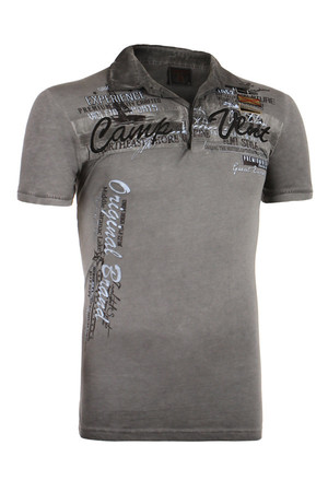 Men's shirt with lettering and collar. Material: 100% cotton