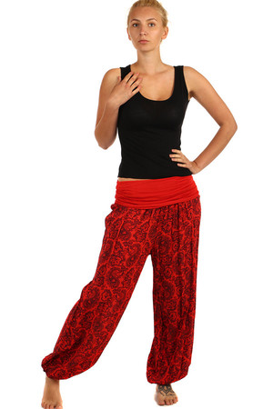 Very comfortable ladies patterned harem pants with rubber at the ankle. Material: 100% viscose Import: Italy