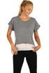 Women's brindle T-shirt with tank top 2in1