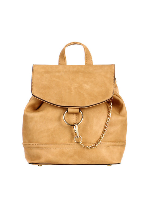 Women's small leatherette backpack to the city