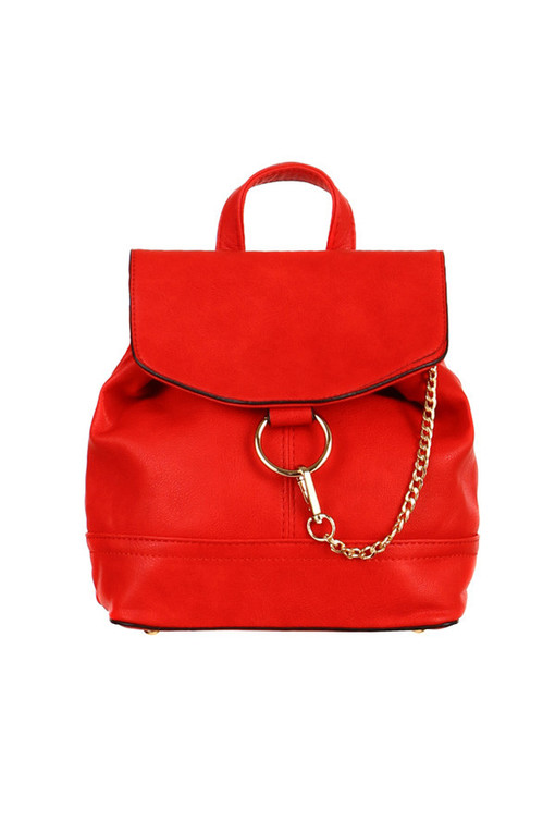 Women's small leatherette backpack to the city