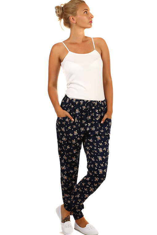 Women's long loose pants with pattern