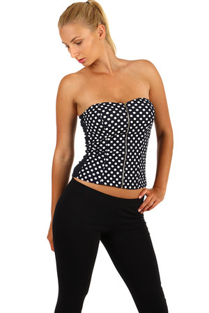 Ladies Strapless Top Top. Functional zip on the front, flip-flops on the back. Material: 95% polyester, 5% elastane