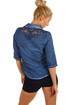 Women's shirt with lace and three quarter sleeves