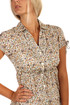 Women's cotton blouse with flowers and short sleeves