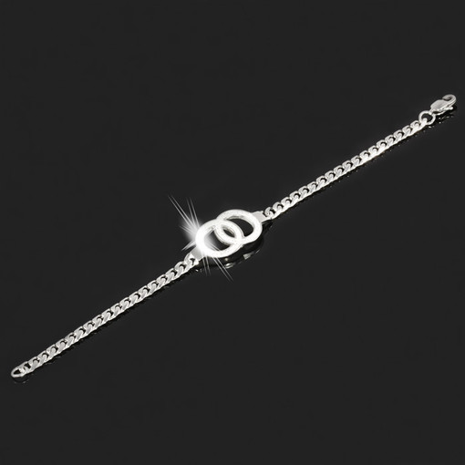 Bracelet made of surgical steel with motif of connected circles