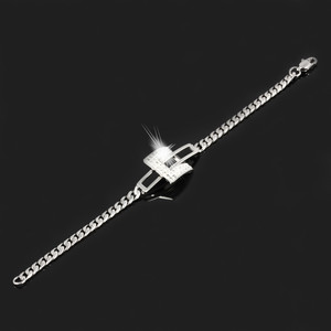 Beautiful surgical steel bracelet. length 19.5cm, width 5mm, application 35 x 18mm, thickness 1mm