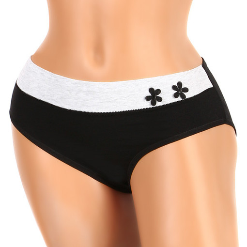 Two-color women's cotton panties with application