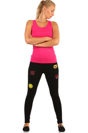Long women's leggings with cheerful motifs. Material: 65% cotton, 35% polyester