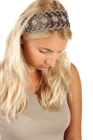 Stylish headband on rubber band in beige-gold color. A choice of 6 variants.