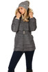Quilted ladies jacket with belt- even for plump
