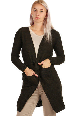 Long striped cardigan without fastening. Material: 95% polyester, 5% elastane Import: Turkey