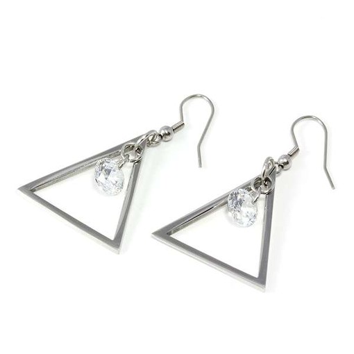 Hanging earrings from surgical steel triangl