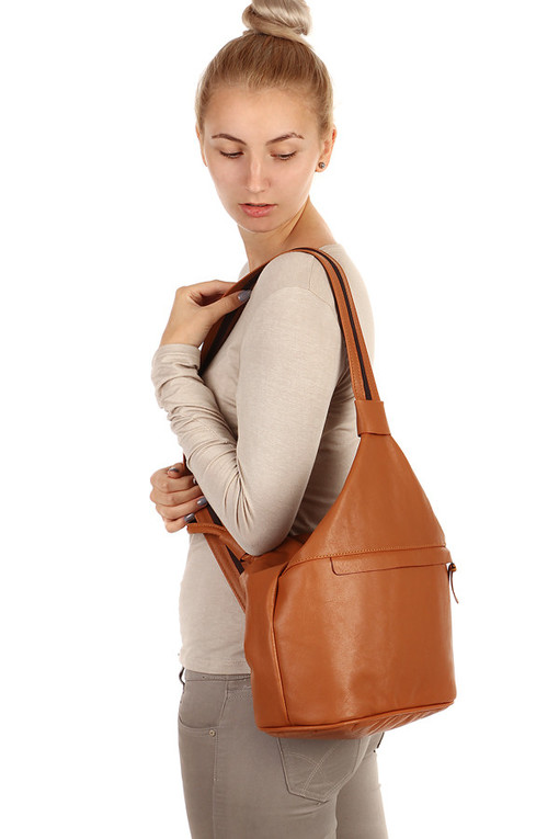 Women's large backpack made of genuine leather - made in the Czech Republic