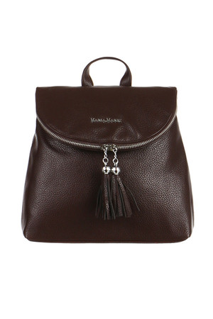 Women's leatherette backpack with tassels. Ideal for city walks. zip fastening flap with magnet inside 2 zipped pockets and
