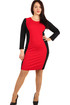 Two-color dress slimming effect